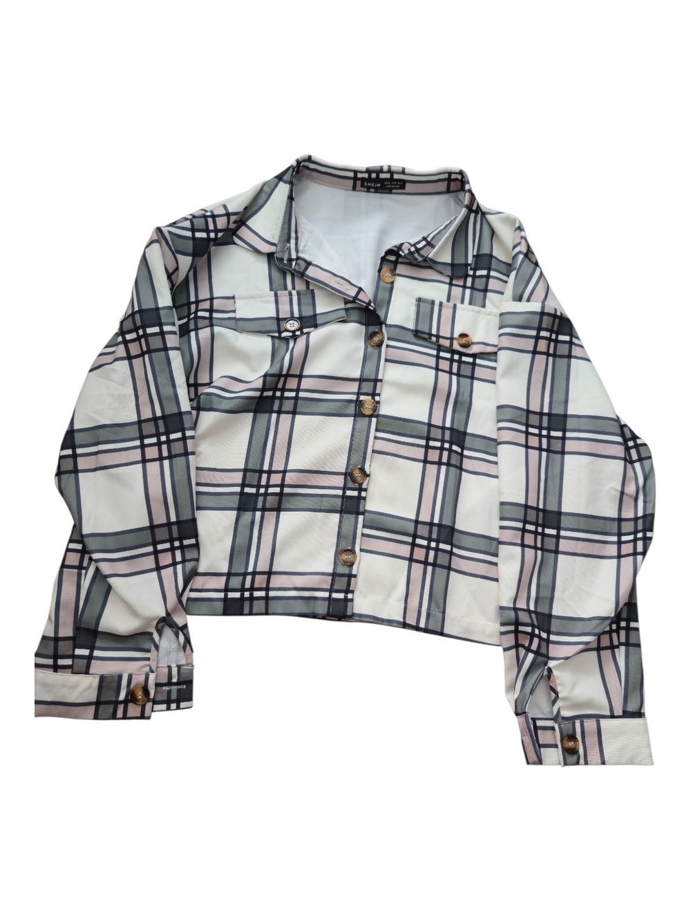 Shein Striped Spread Collar Tailored Women's Blouse/Jacket XL